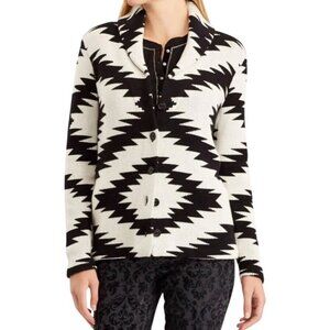 Chaps Southwestern Geometric Knit Shawl Collar Cardigan Sweater